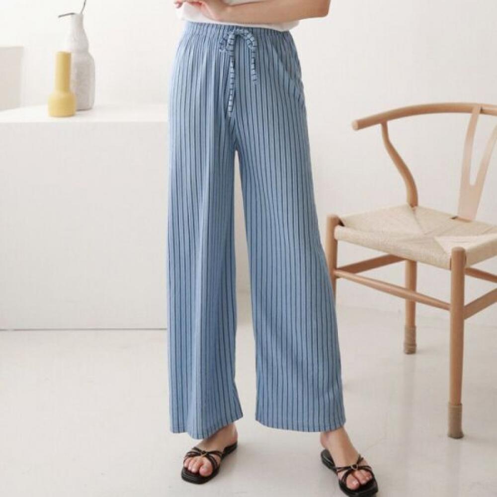 From Heart Marine Stripe Banding Wide Pants