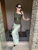 Retro Distressed Mud Yellow Wide Leg Jeans for Women - 2025 Autumn Collection
