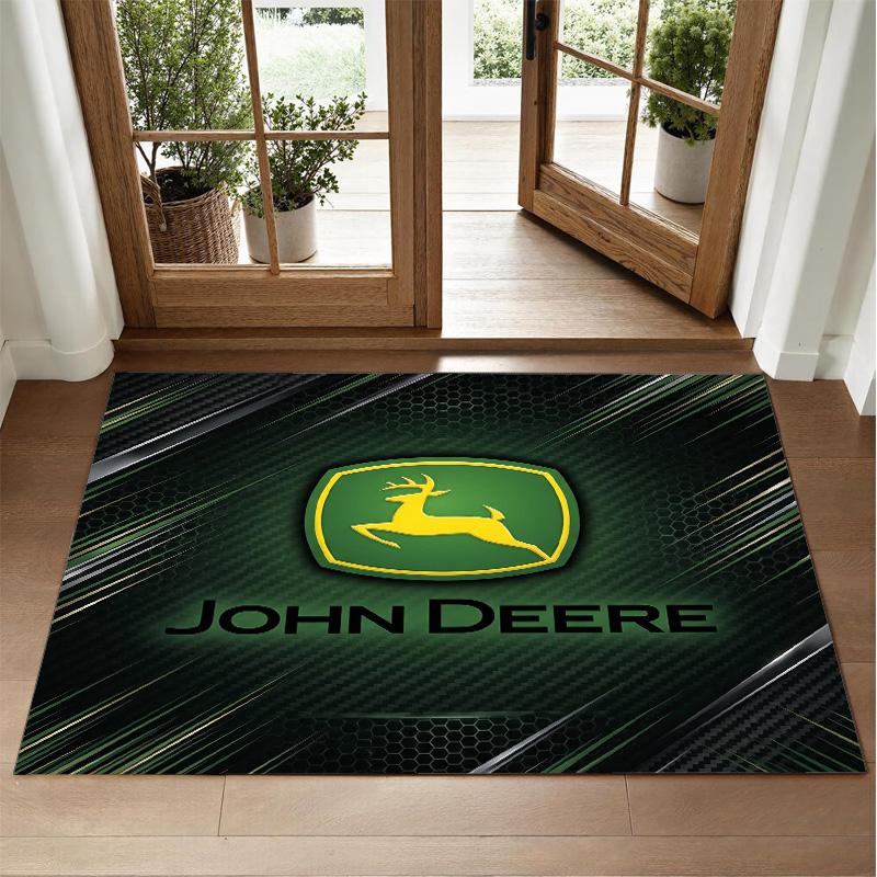 John Deere Design Crystal Velvet Rug Soft Decorative Mat for Bedroom Entrance