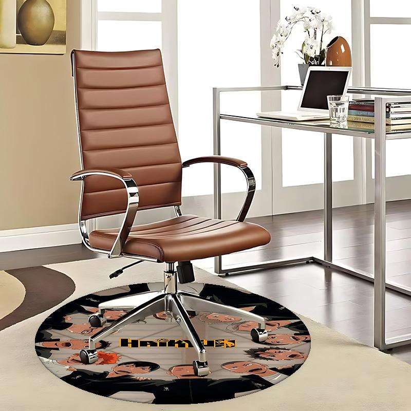 

1pc Haikyuu!! Anime Cartoon Design Round Carpet - Office Chair Mat, Non-Slip Rug for Home Decor, Living Room, Bedroom, Game Room, Dormitory, Seasonal 80cm by 80cm