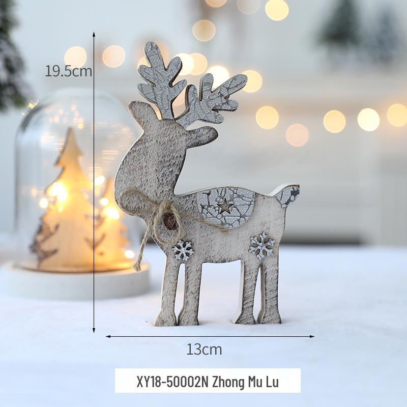 Christmas 2026 Wooden Deer Decoration for Hotel, Desktop, Mall, or Shop Window Display