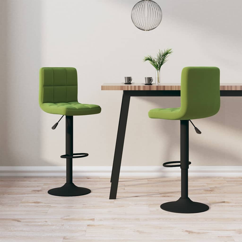vidaXL Barhocker 2 Stk. Hellgrün Samt