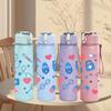 1PC Medical Stethoscope Heart Icon Print 750ml Color Plastic Sports Water Bottle Leakproof Flip Straw Lid Suitable for Sports Office Home Use