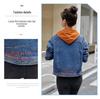 2024 Frühling/Herbst Damen Lockerer Kapuzen-Zwei-in-Eins Jeansjacke - Große Größe Studenten-Top