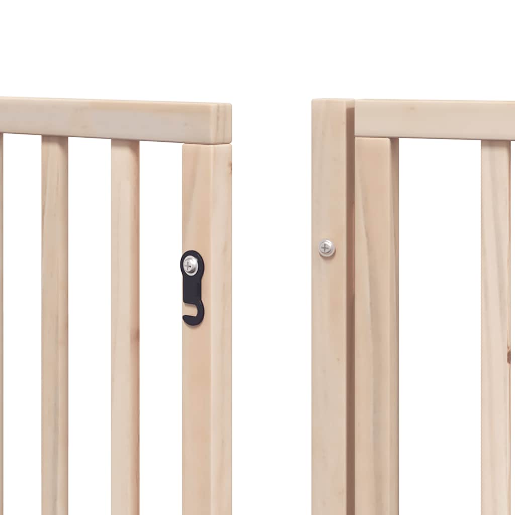 9 Piece Foldable Dog Gate with Door 450 cm Poplar Wood