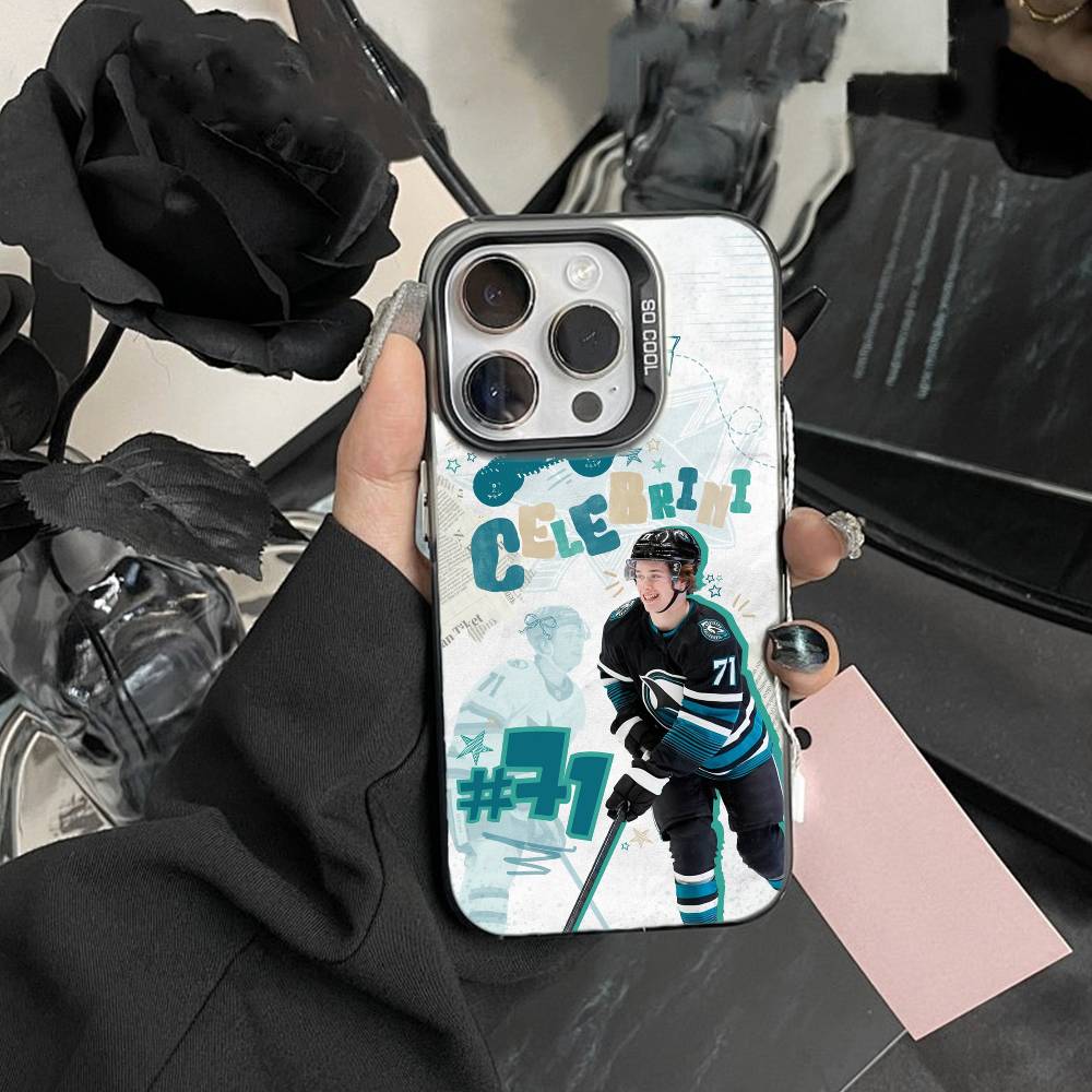 Žraloci Macklin Celebrini Pouzdro na telefon Pro IPhone 16 17 15 14 12 13 Pro Max Černá barva Nárazuvzdorný kryt