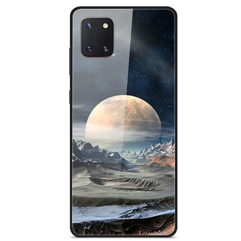 For Coque Samsung Note 10 Lite Case Tempered Glass Planet Space Cover for Samsung Galaxy Note10 Lite Case S10 Lite Glass Case