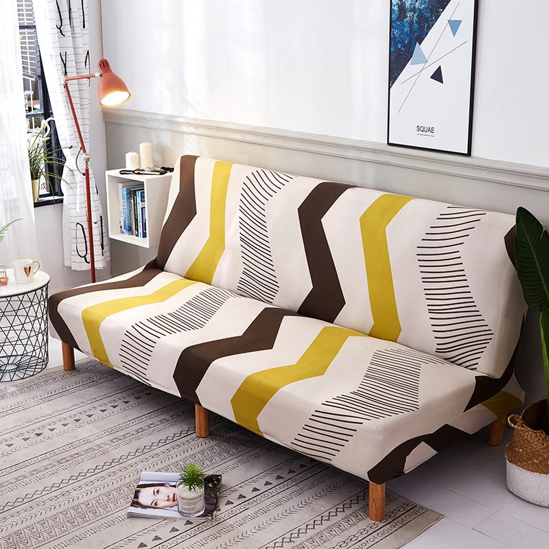 Armless Sofa Bed Cover Spandex Stretch Futon Slipcover Elastic Full Folding Couch Sofa Shield Fitted Full Folding Sofa Slipcover