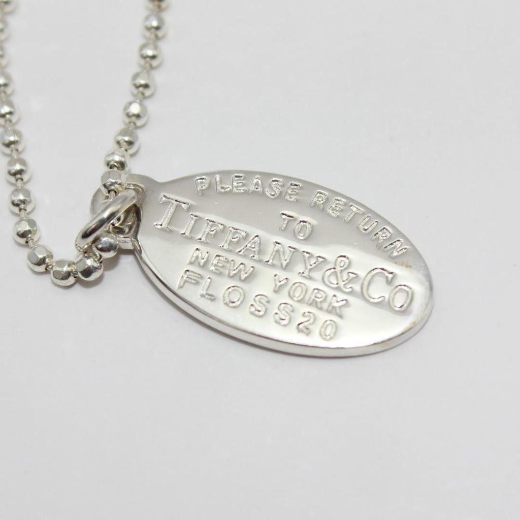 Used Good Condition Tiffany&Co Tiffany Return Toe Oval Tag Necklace
