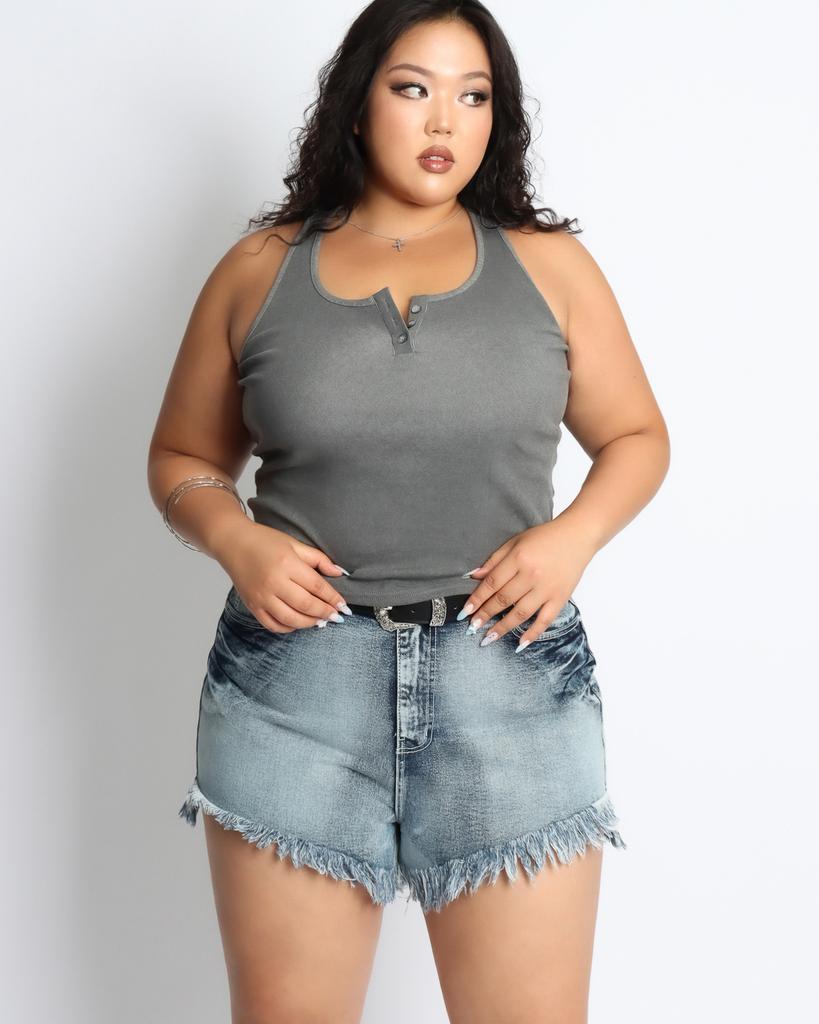Kulsiseu Cs Cat Fringe Shorts-052