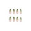 Artificial Nails Wear Nails Green Diamond Aurora Gradient Natural Fake Nails