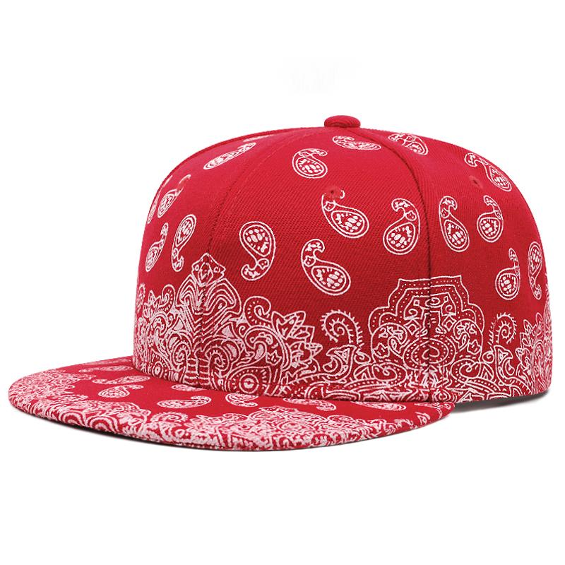 New Fashion West Coast Cashew Flower Printing Snapback Cap Outdoor Sun Men Woman Baseball Hat Adjustable