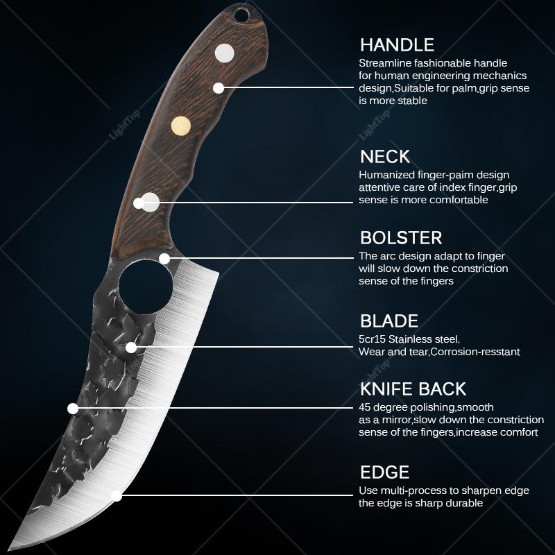 Hand Forged Kitchen Fish Sculpture Knife Stainless Steel Boning Knife Vegetable Fruit Meat Slicing Knife Kitchen Tools