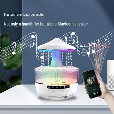 Regentropfen-Aroma-Diffusor: Bluetooth-Lautsprecher & Luftbefeuchter mit Pilzwolken-Nebel und Siebenfarbigen Lichtern