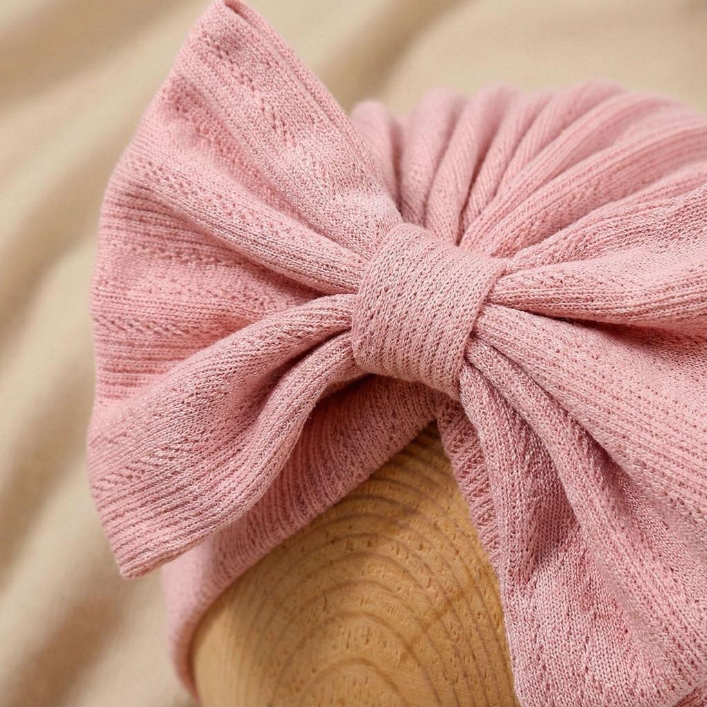 2026 Nová dětská čepice s velkou mašlí - 12 barev, Roztomilá nákrčníková čepice pro chlapce a dívky