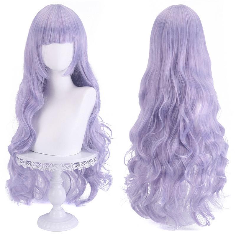 European American Universal Cos Wig Long Curly Hair 80cm Color Big Wave Full Head Cover