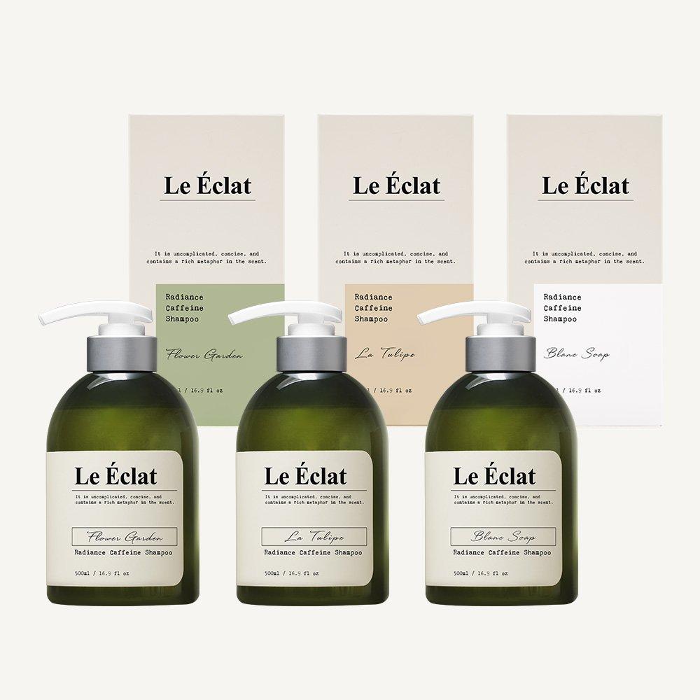Le Eclat Radiance Caffeine Shampoo 500ml 3-piece Set