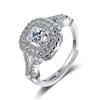 925 Sterling Silver African Jewelry Ring Women Square White Diamond Bizuteria Silver 925 Jewelry Moissanite Wedding Band Rings