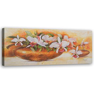 Canvas Print Flowers Painting Vase Orange