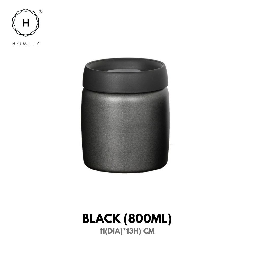 Homlly Luft Food Coffee Storage Vacuum Stainless Steel Canister Container with Airtight Lid (X2PCS)