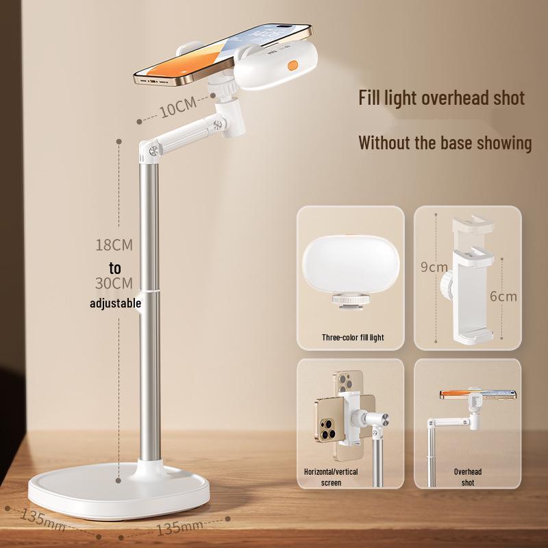 Soporte para teléfono móvil 2025: Soporte de Escritorio para Transmisión en Vivo y Selfies Cenitales, Uso Universal para TikTok y Videos.