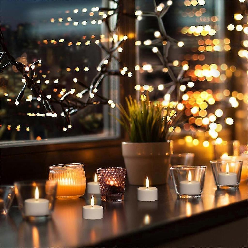 Rechargeable Tea Lights Candles, 12 Pcs Rechargeable Candles with Remote Charging Base, LED Flamele