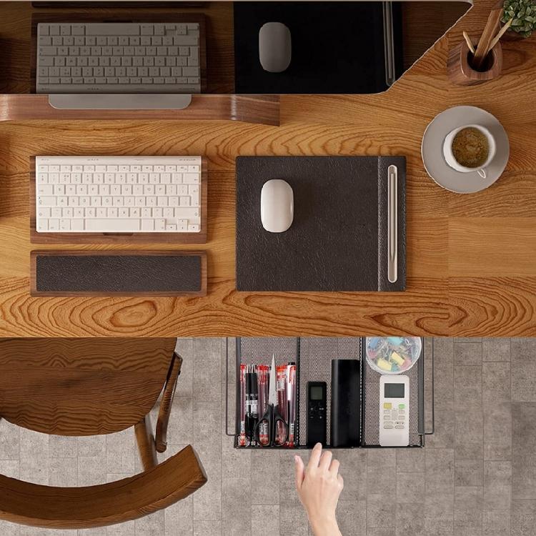 Hidden Desk Organizer Box Screw-on Under Desk Drawer Organizer for Office Home