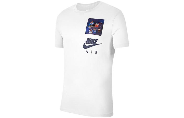 Nike T Shirts Men's White Crew Neck Moderate Straight Fit CW0414-100