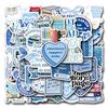 55 Blue Bookish Cartoon Graffiti Stickers Decorative Scooter Notebook DIY Stickers