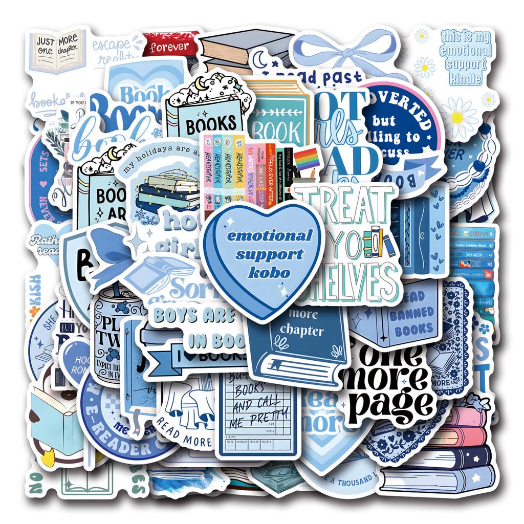 55 Modré Knižní Kreslené Graffiti Samolepky Dekorativní Skútr Zápisník DIY Samolepky