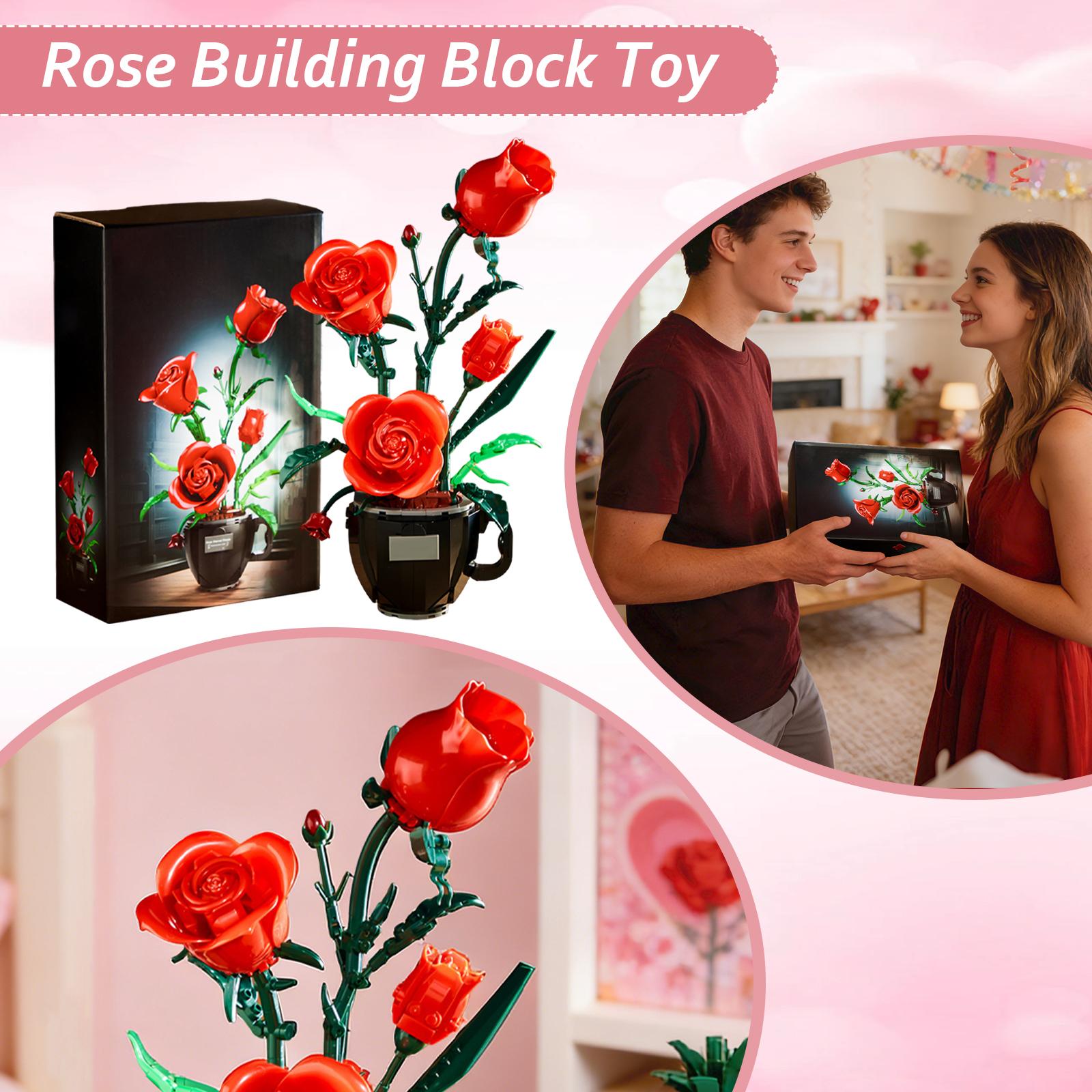 

Bouquet BuildingBlocks, Girl S Gift, Educational Assembly Toy One Size красный