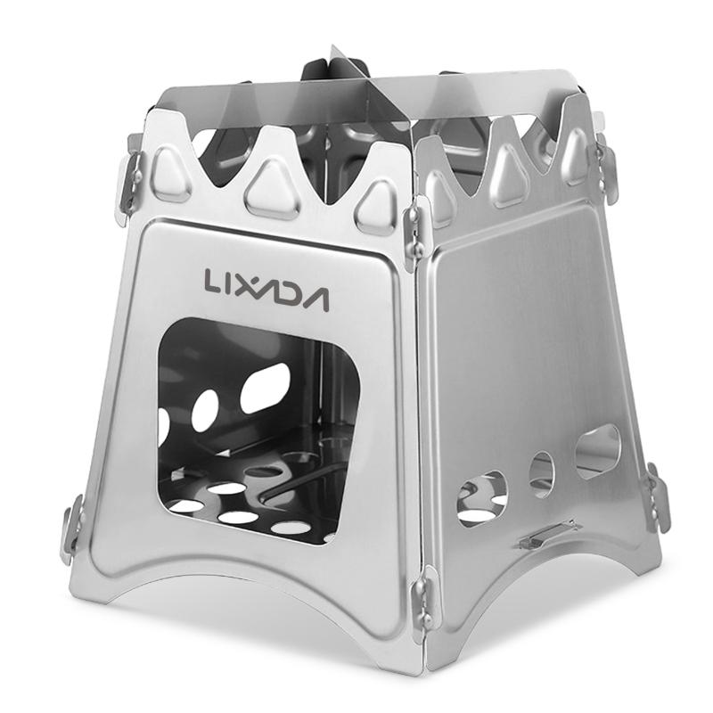 Compact Folding Stainless Steel Wood Stove Outdoor Cooking Picnic Camping Stove Portable Wood Furnace Burner outdoor stove