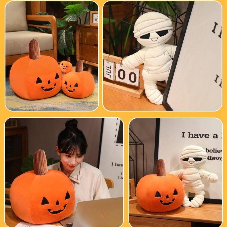 Halloween plush toy, devil pumpkin pillow, mummy doll, holiday decoration ornament, children's gift