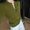 Women's Korean Style V-Neck Wool Knit Sweater - Autumn/Winter Wear
