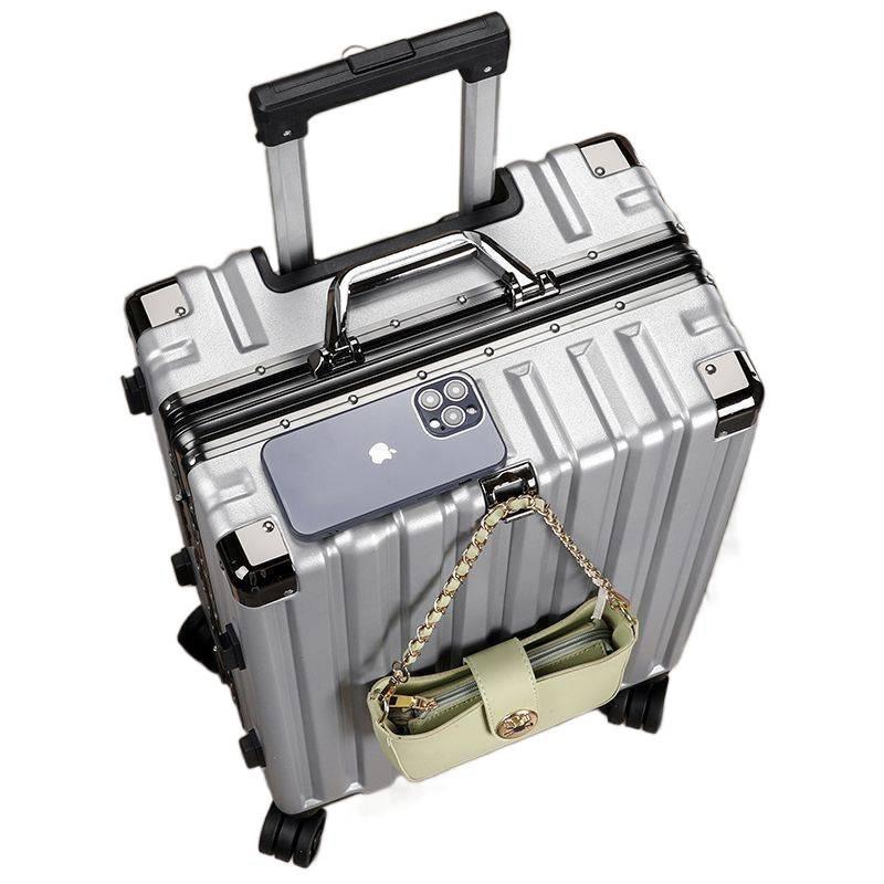 מזוודת טרולי עם שלדת אלומיניום חזקה, גלגלים שקטים ומנעול קומבינציה - קיבולת גדולה לגברים, נשים וסטודנטים