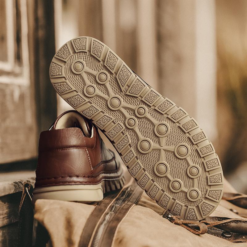 39-47 Men's Leather Casual Shoes Men's Ankle Boots Handmade Casual Shoes