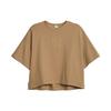 New Drop Shoulder Sleeve T Shirt Women's Light Brown 623479-85