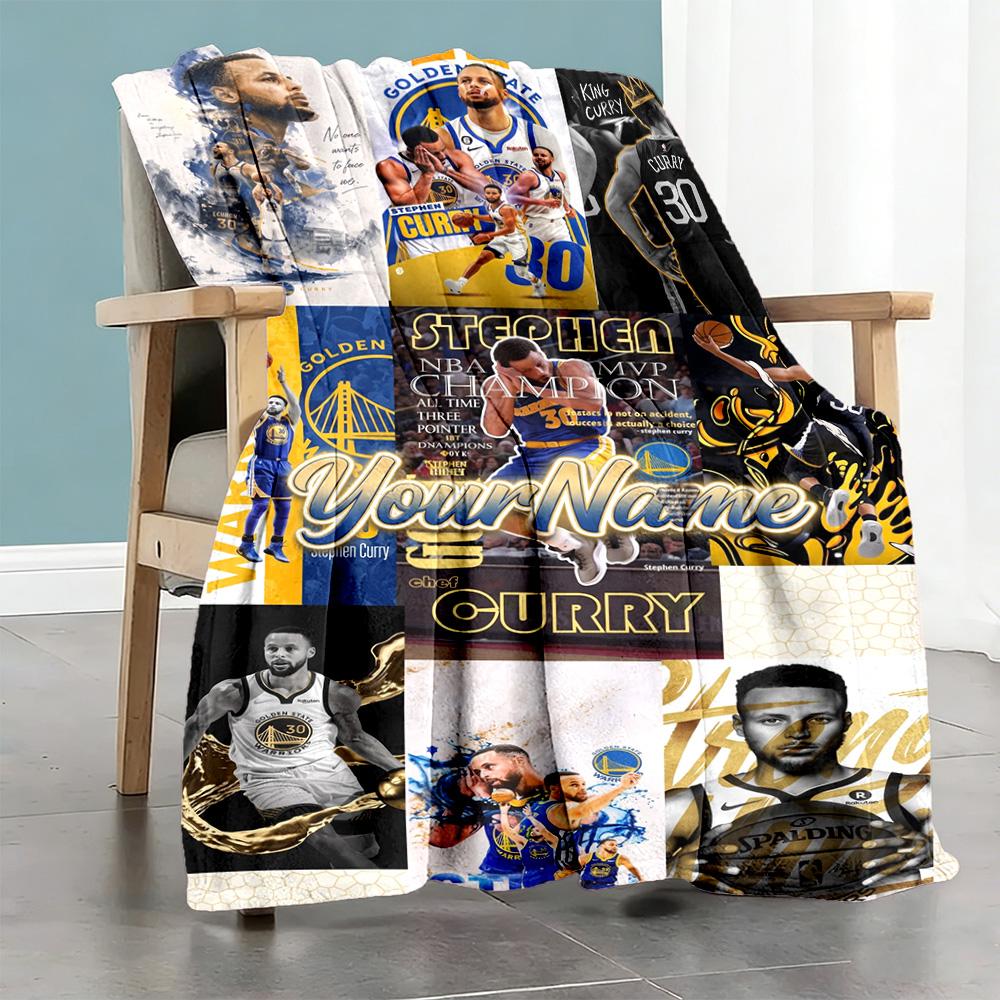 Curry Personalized Text Blanket Throw Customizable Blanket Durable Comfort Versatile For Nap Seaside Picnics Bed Allseason Use