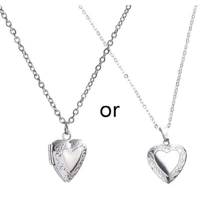 Silver Colors Necklace Openable Heart Necklace Punk Necklace for Women & Girls