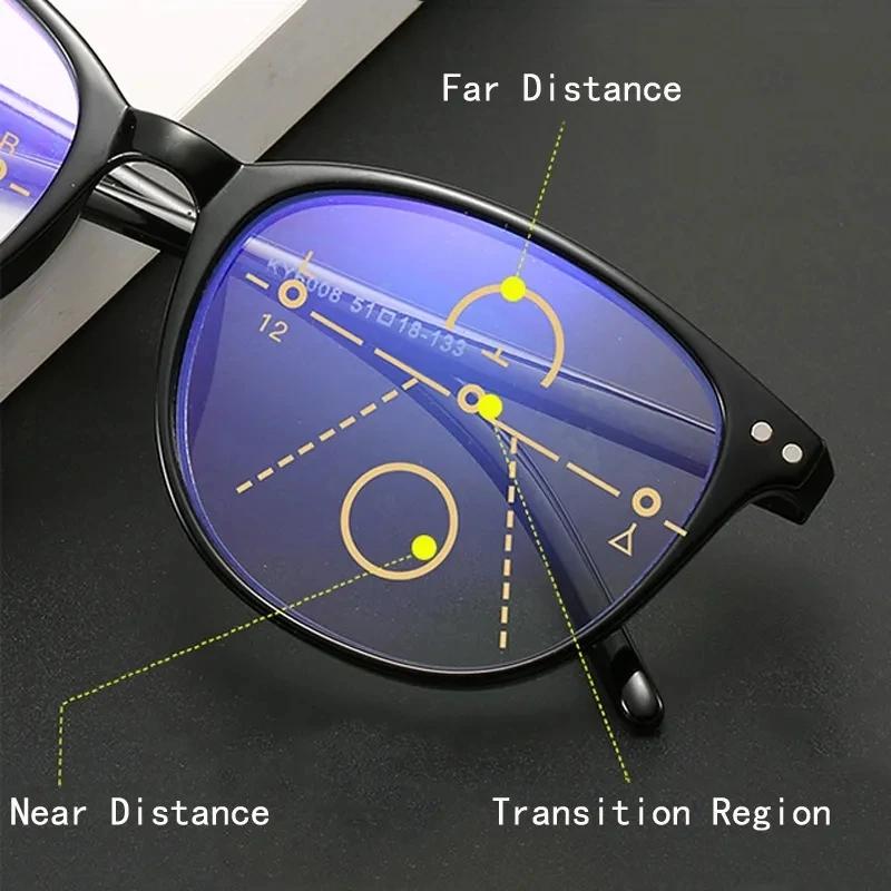 New 3 In 1 Progressive Multifocal Reading Glasses For Women  Eyeglasses Easy To Look Far and Near +1.0 To +4.0