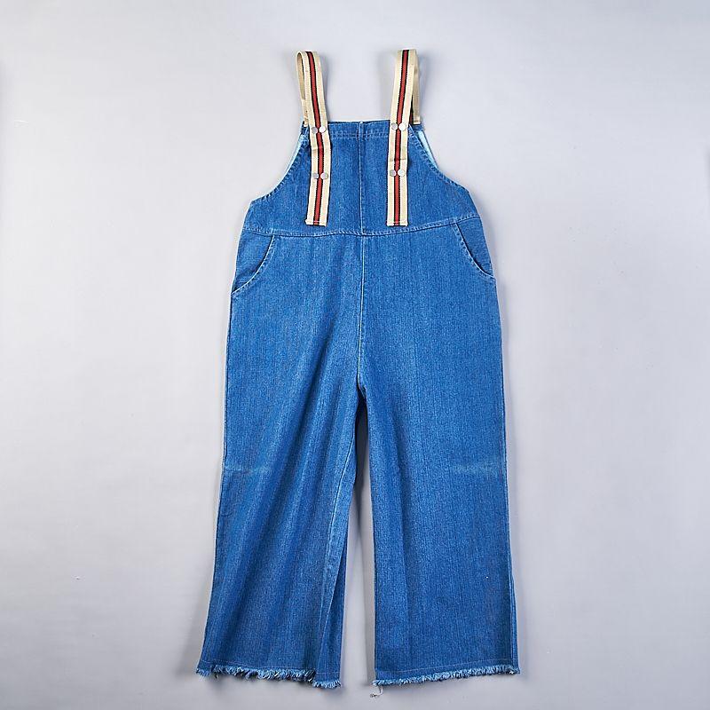 

33 Ретро джинсовый комбинезон в корейском стиле Маленький женский H78337 Весна и лето Новый Повседневный Широкие брюки-кюлоты Цельный 1 Blue