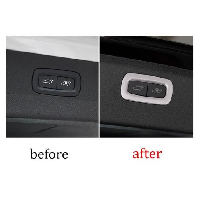 For Volvo XC90 2016- Matte Silver Back Door Tailgate Switch Cover Trim 1PCS