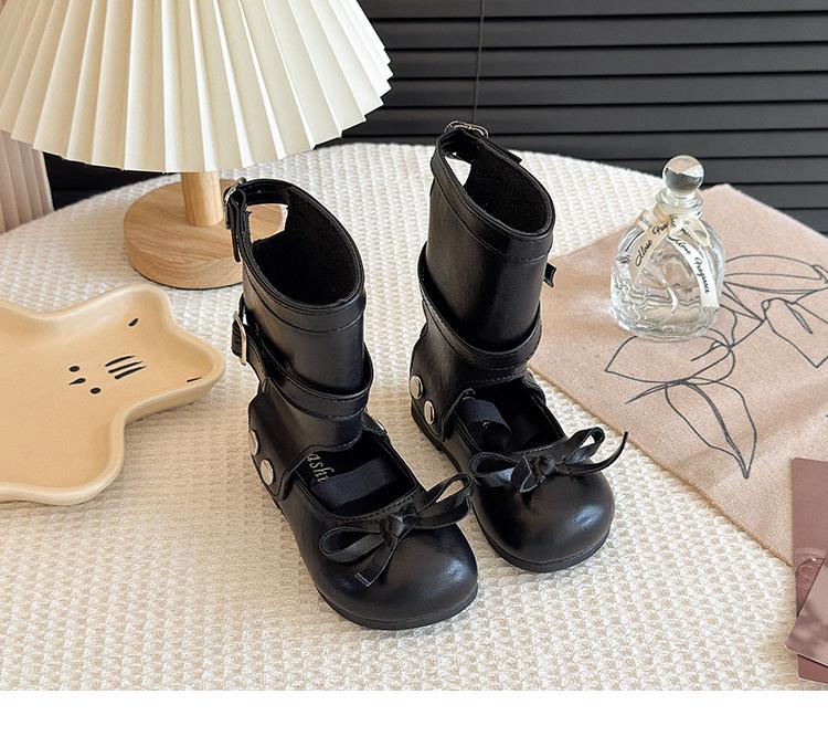 2025 Spring/Autumn Waterproof Leather Shoes for Girls - Soft Sole Children's Fashion Footwear