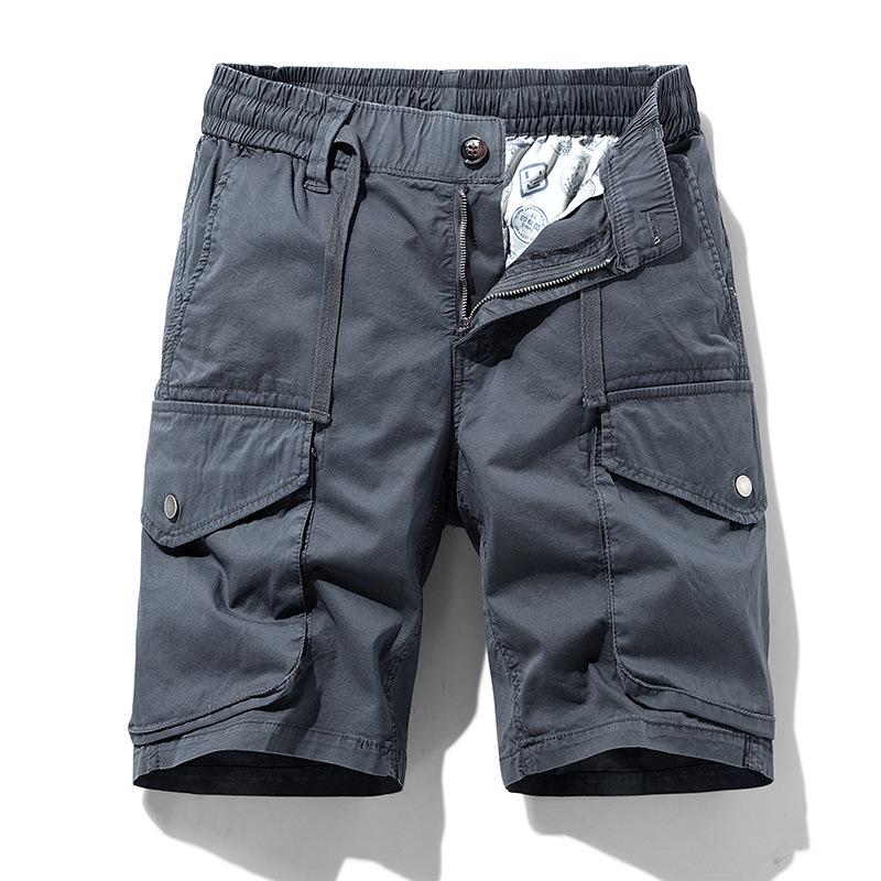 

Уютные летние мужские повседневные шорты, тонкие и свободные хлопковые брюки средней длины, мужская верхняя одежда, рабочая одежда, брюки с 5-точечным ремешком, мужской стиль 38 серый