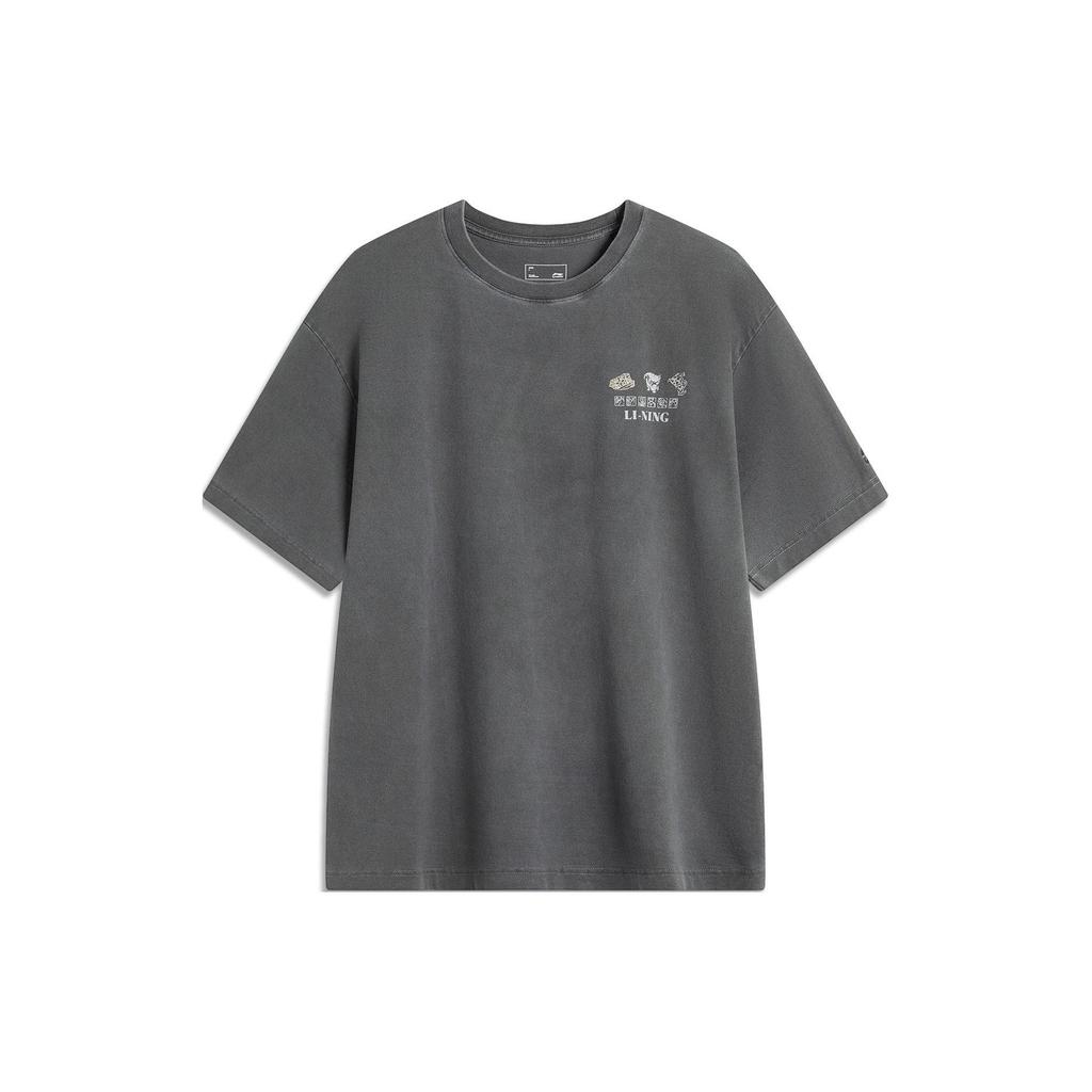 Li-Ning Loose Fit Round Neck Comfortable Short Sleeve T-Shirt Men Tops Black AHSUA29-2