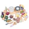 Nordic Kids' Wooden Play Kitchen Set: Fruits, Vegetables & Cooking Tools