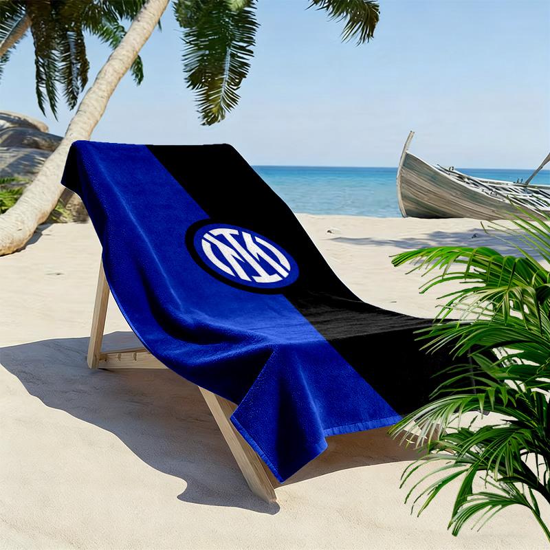 Inter Mailand Wappen Display Strandtuch Outdoor Camping weich Saugfähiges Badetuch schnelltrocknendes Handtuch zum Schwimmen Outdoor Pooltuch Druck Strandtuch