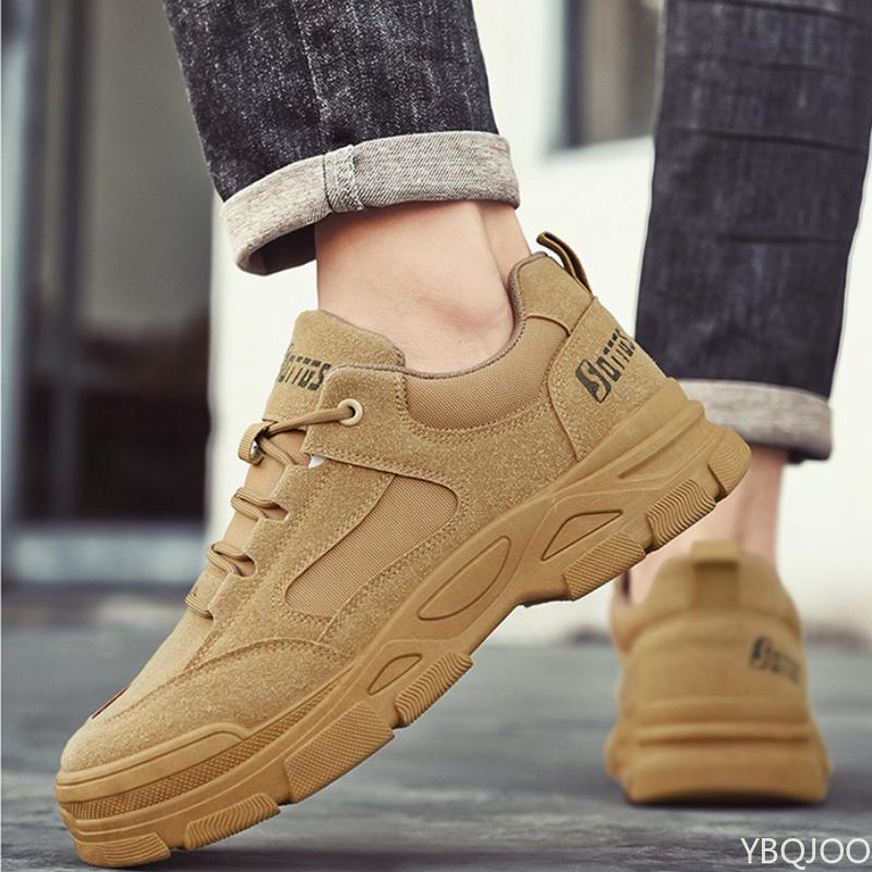 Fashion Men's spring new breathable anti slip wear-resistant workwear shoes men's casual simple comfortable sports board shoes