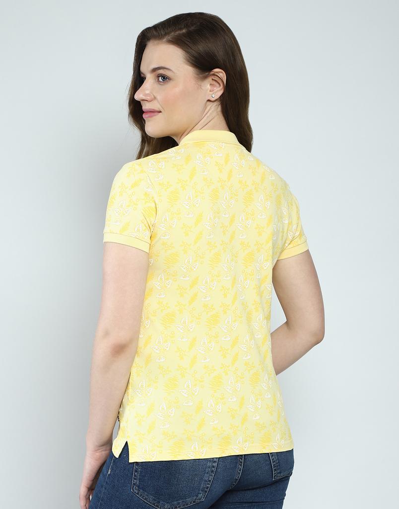 MONTE CARLO Womens Printed Collar Neck T-Shirt
