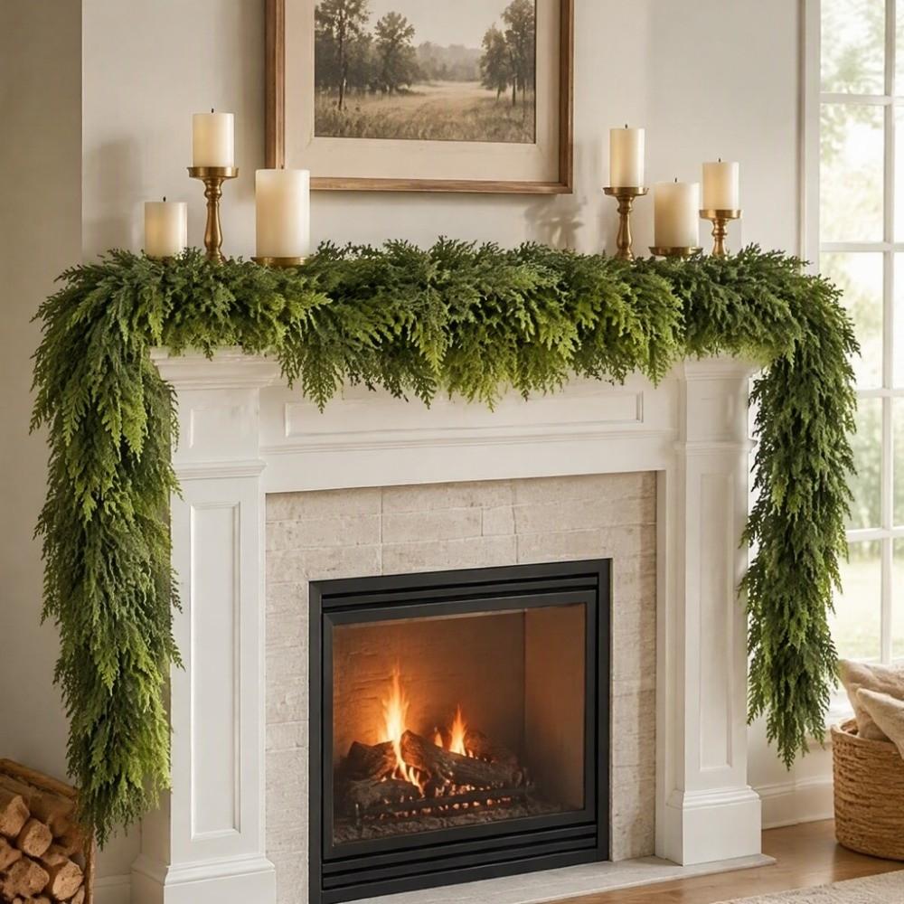 Real Touch Artificial Norfolk Pine Garland 2.7M Artificial Pine Tree Decor  Outdoor
